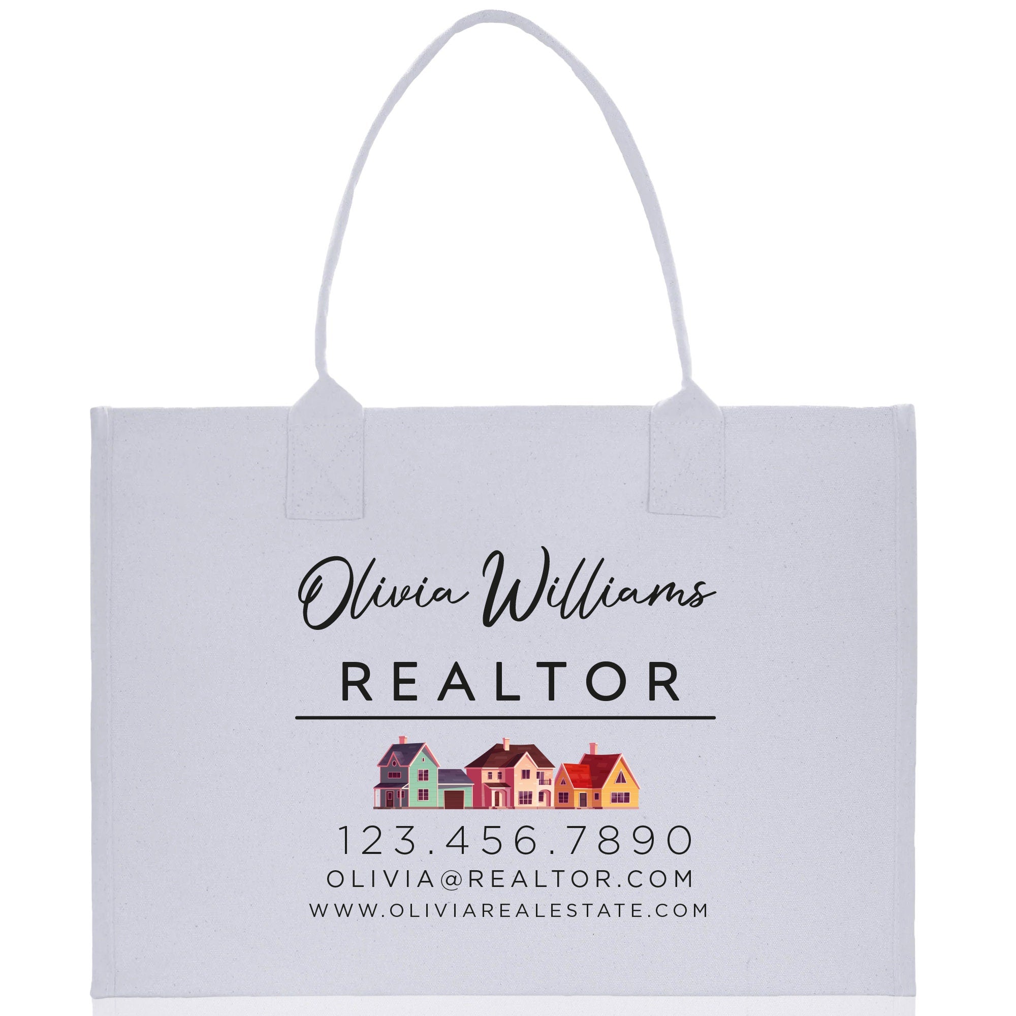 Realtor Tote Bag Personalized Business Tote Bag Custom Real Estate Agent Gift Bulk Business Logo Realtor Swag Real Estate Tote Bag