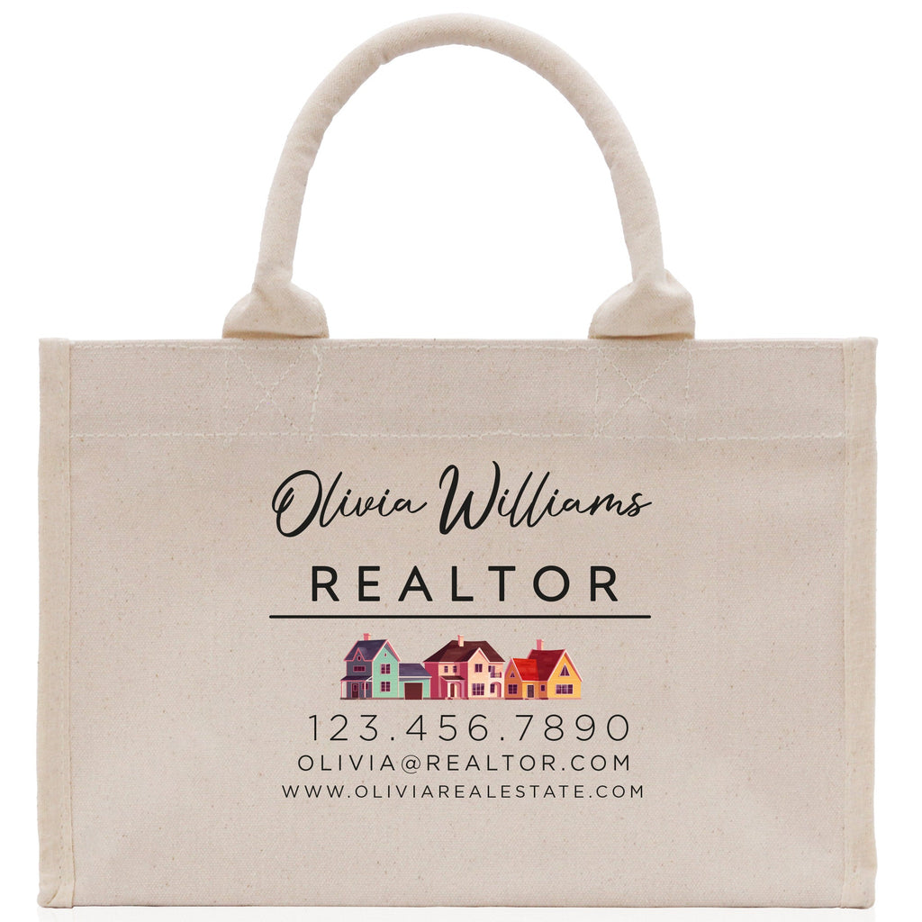 Realtor Tote Bag Personalized Business Tote Bag Custom Real Estate Agent Gift Bulk Business Logo Realtor Swag Real Estate Tote Bag