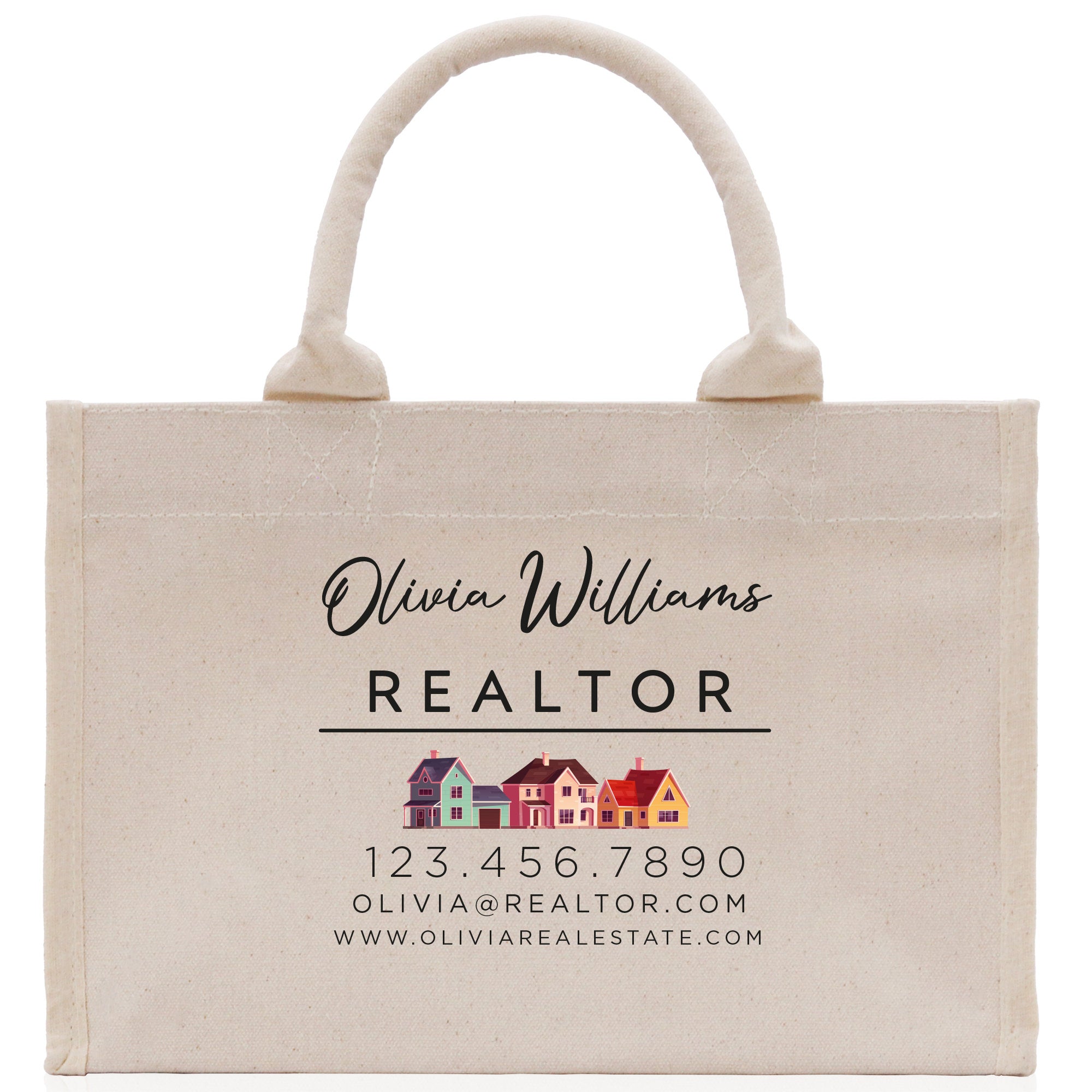Realtor Tote Bag Personalized Business Tote Bag Custom Real Estate Agent Gift Bulk Business Logo Realtor Swag Real Estate Tote Bag