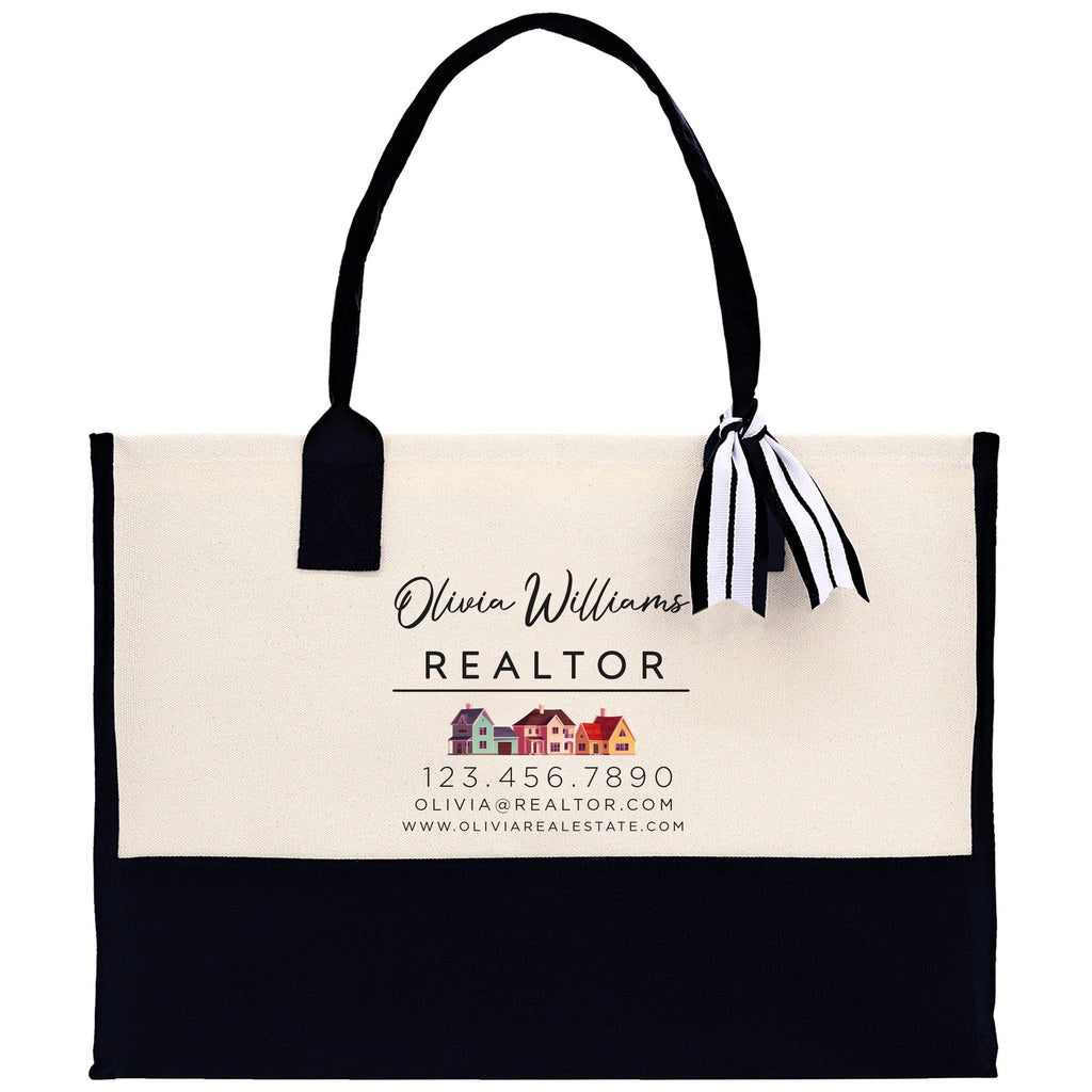 Realtor Tote Bag Personalized Business Tote Bag Custom Real Estate Agent Gift Bulk Business Logo Realtor Swag Real Estate Tote Bag