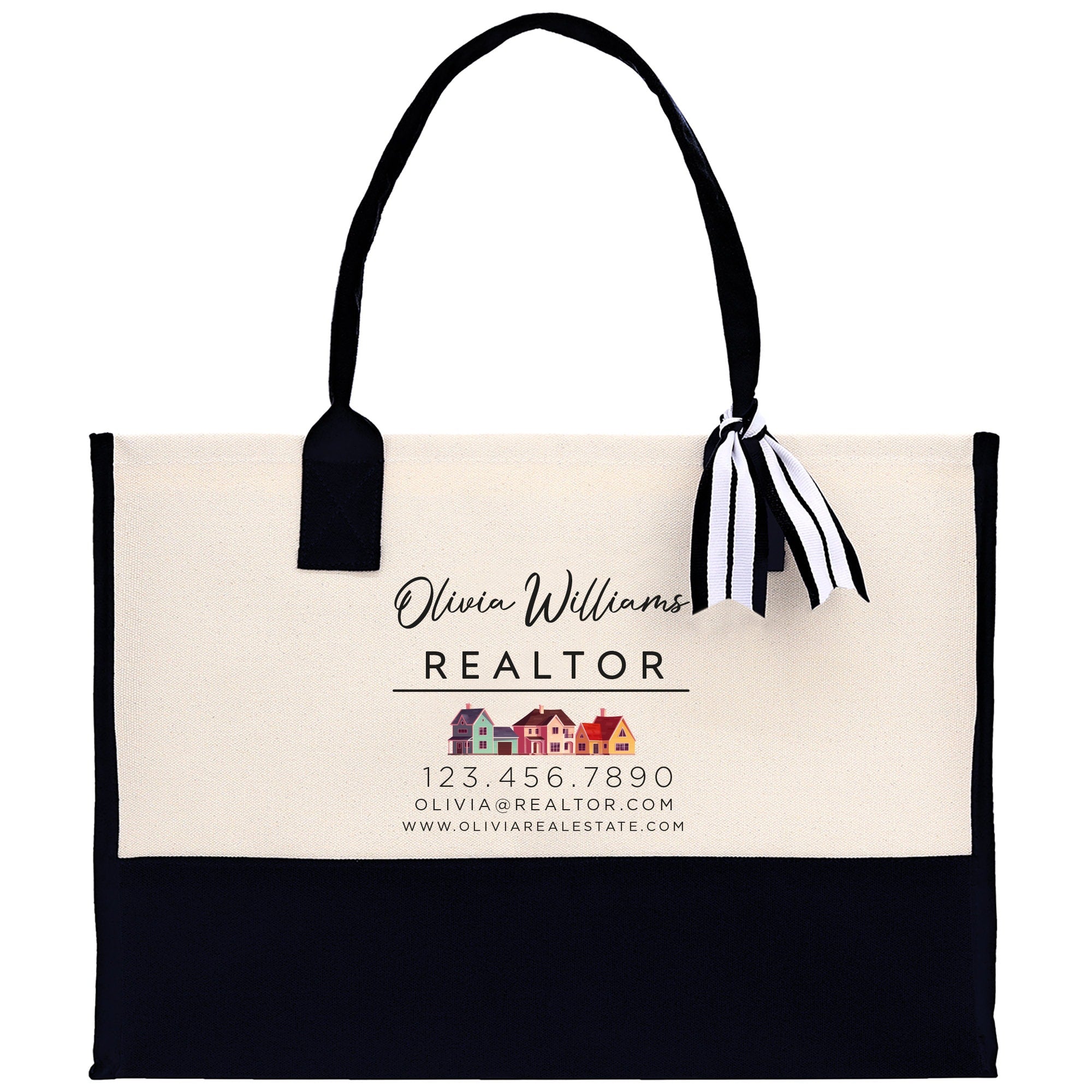 Realtor Tote Bag Personalized Business Tote Bag Custom Real Estate Agent Gift Bulk Business Logo Realtor Swag Real Estate Tote Bag