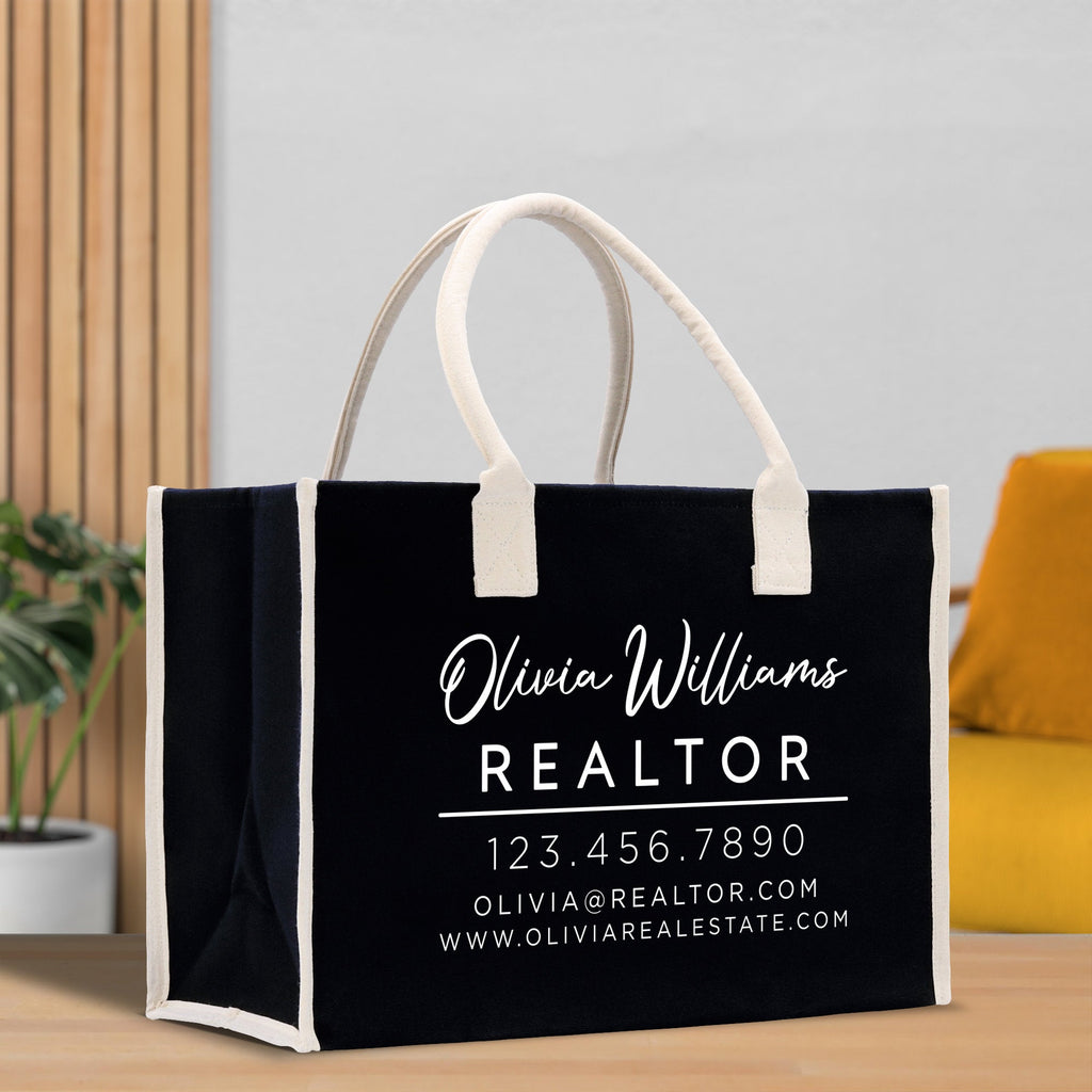 Realtor Tote Bag Personalized Business Tote Bag Custom Real Estate Agent Gift Bulk Business Logo Realtor Swag Real Estate Tote Bag