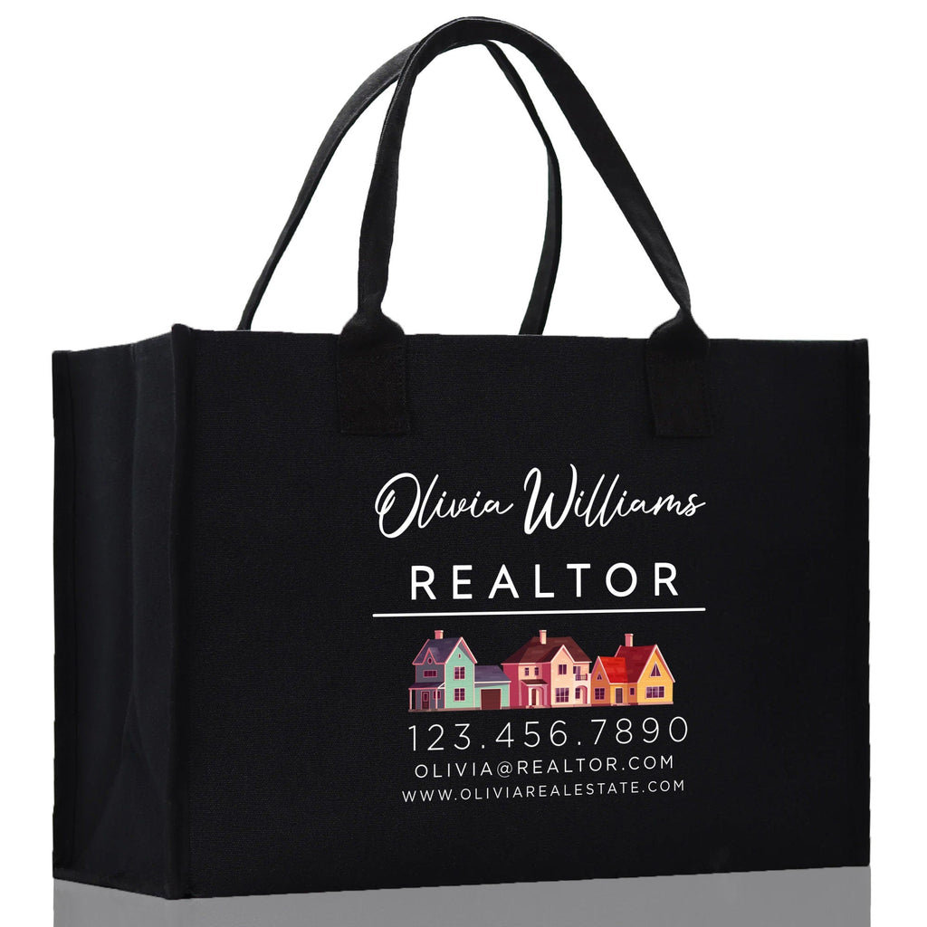 Realtor Tote Bag Personalized Business Tote Bag Custom Real Estate Agent Gift Bulk Business Logo Realtor Swag Real Estate Tote Bag