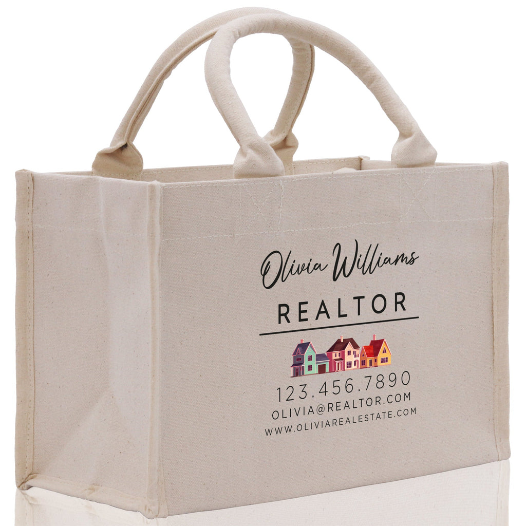 Realtor Tote Bag Personalized Business Tote Bag Custom Real Estate Agent Gift Bulk Business Logo Realtor Swag Real Estate Tote Bag