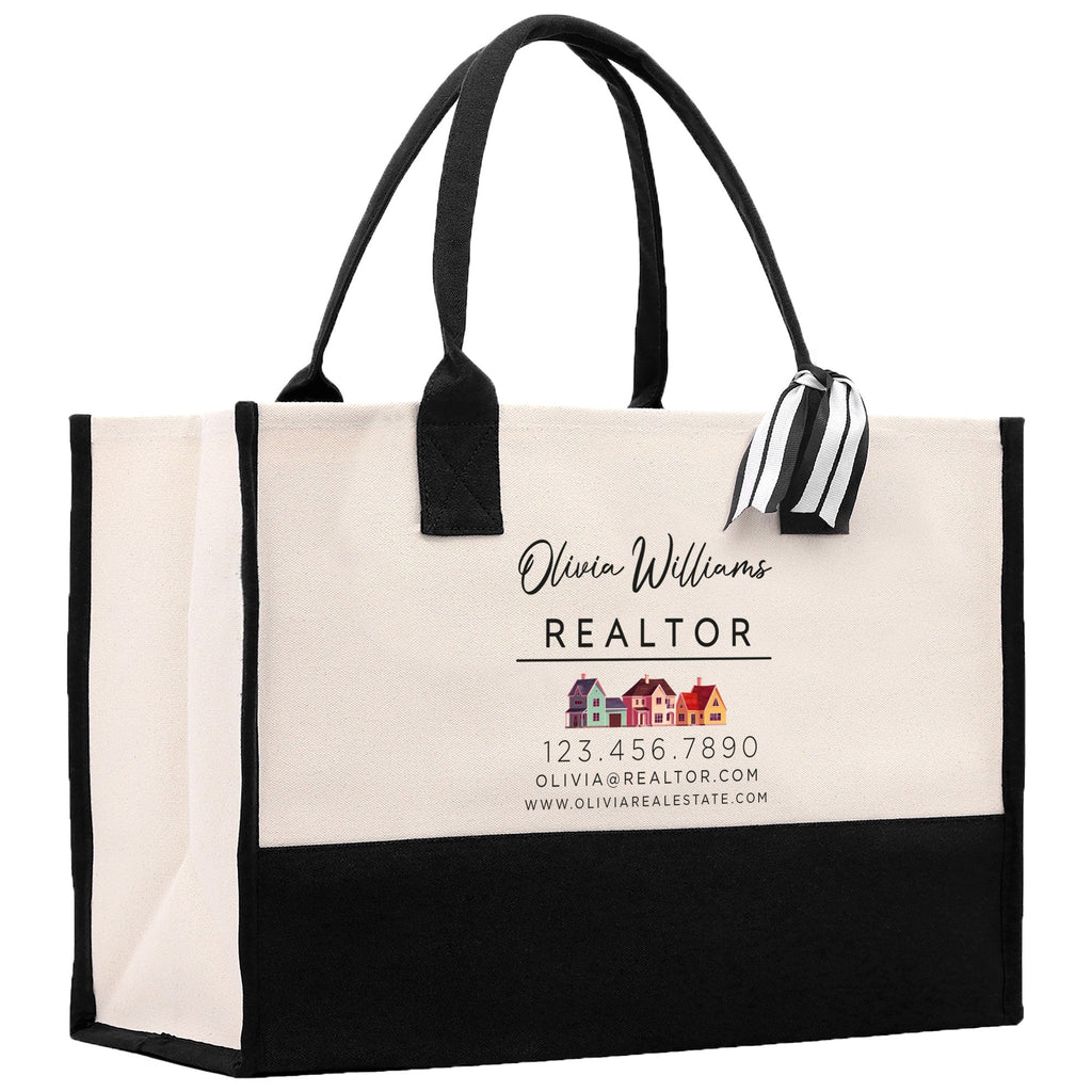Realtor Tote Bag Personalized Business Tote Bag Custom Real Estate Agent Gift Bulk Business Logo Realtor Swag Real Estate Tote Bag
