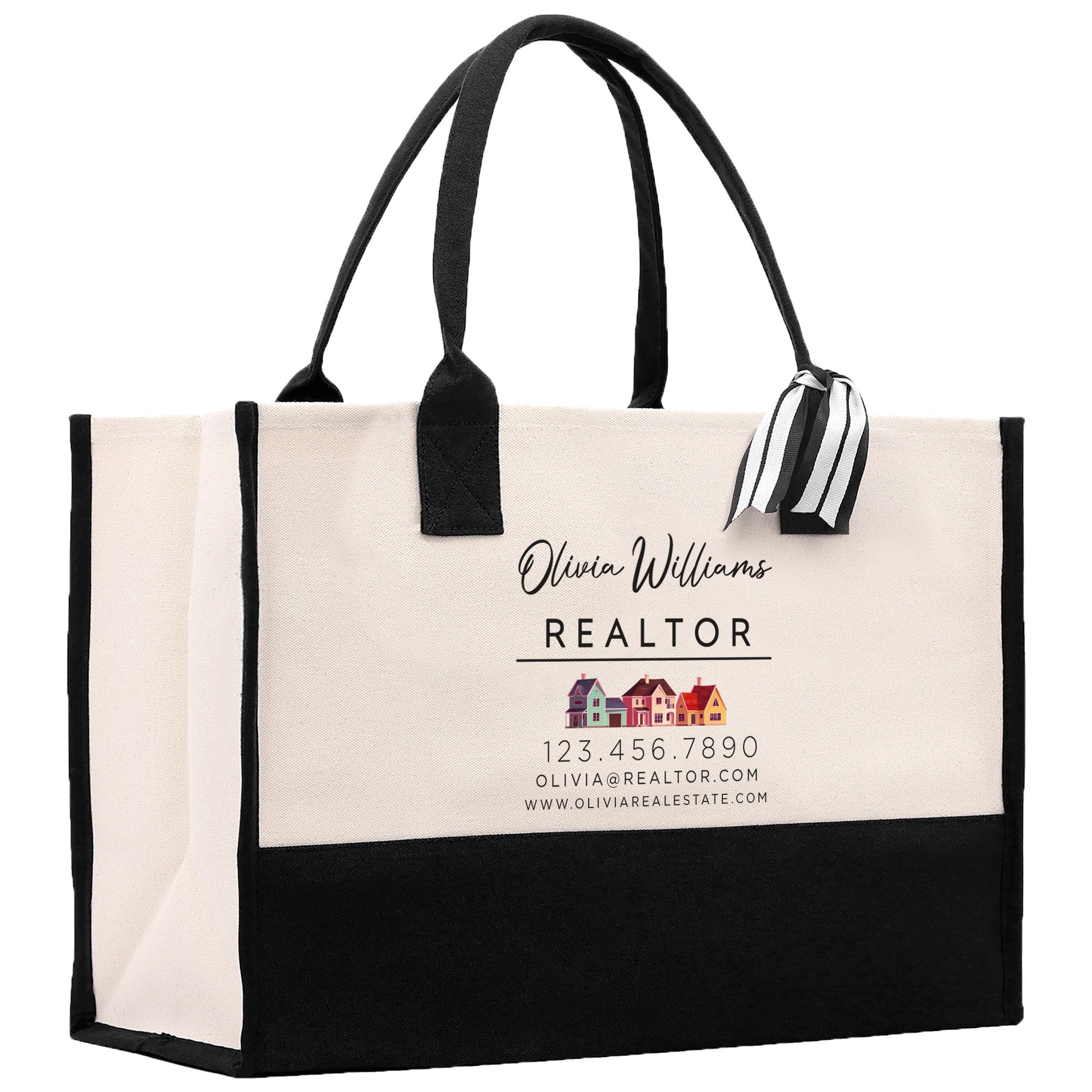 Realtor Tote Bag Personalized Business Tote Bag Custom Real Estate Agent Gift Bulk Business Logo Realtor Swag Real Estate Tote Bag