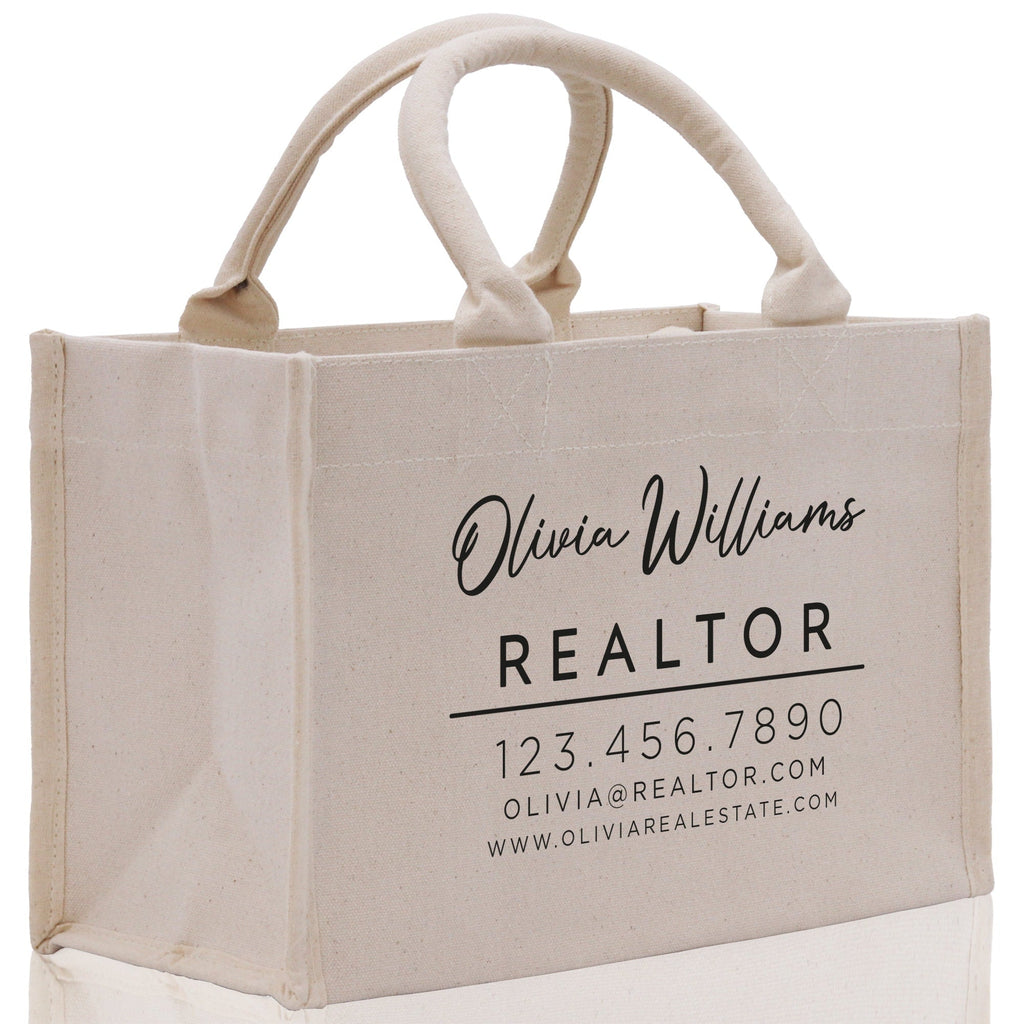 Realtor Tote Bag Personalized Business Tote Bag Custom Real Estate Agent Gift Bulk Business Logo Realtor Swag Real Estate Tote Bag