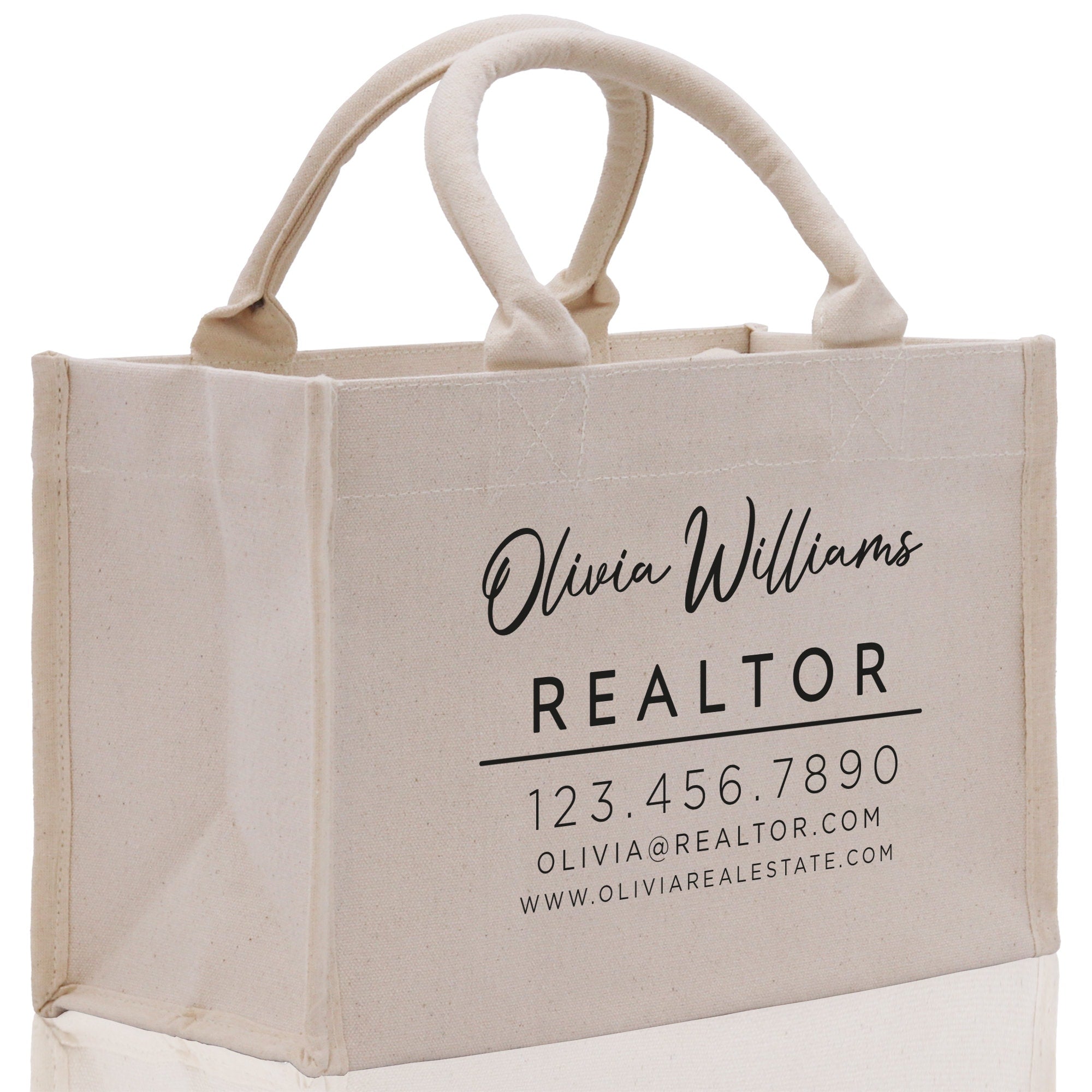 Realtor Tote Bag Personalized Business Tote Bag Custom Real Estate Agent Gift Bulk Business Logo Realtor Swag Real Estate Tote Bag