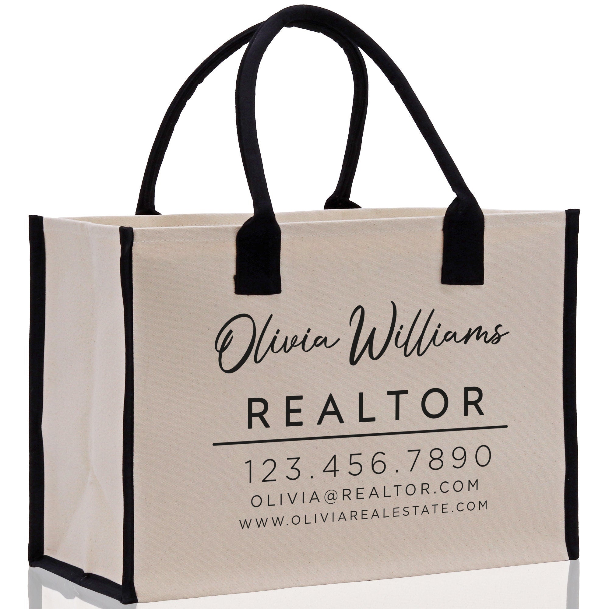 Realtor Tote Bag Personalized Business Tote Bag Custom Real Estate Agent Gift Bulk Business Logo Realtor Swag Real Estate Tote Bag