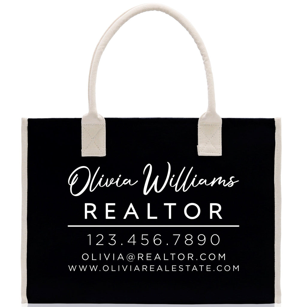 Realtor Tote Bag Personalized Business Tote Bag Custom Real Estate Agent Gift Bulk Business Logo Realtor Swag Real Estate Tote Bag