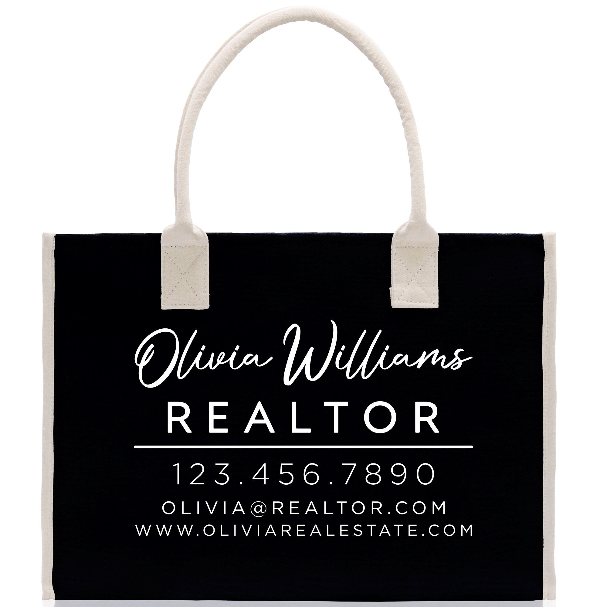 Realtor Tote Bag Personalized Business Tote Bag Custom Real Estate Agent Gift Bulk Business Logo Realtor Swag Real Estate Tote Bag