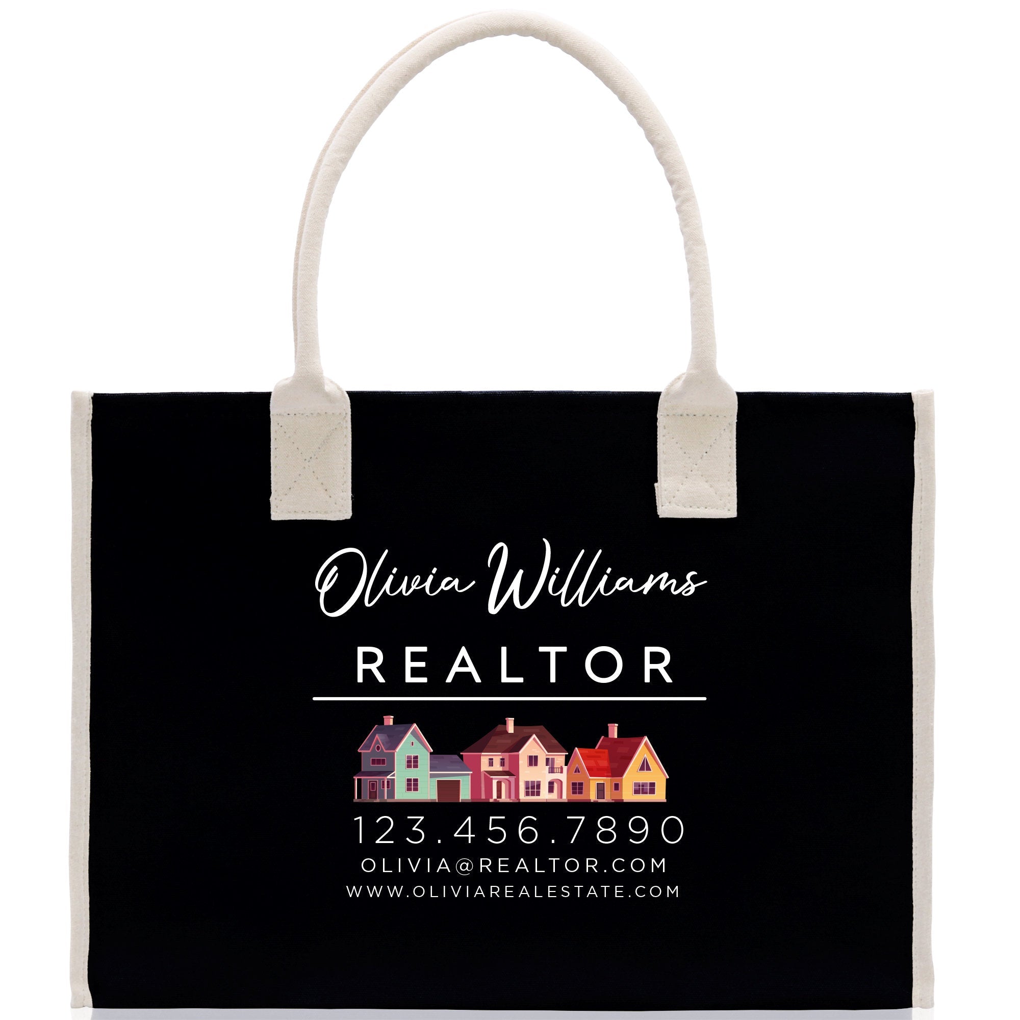 Realtor Tote Bag Personalized Business Tote Bag Custom Real Estate Agent Gift Bulk Business Logo Realtor Swag Real Estate Tote Bag