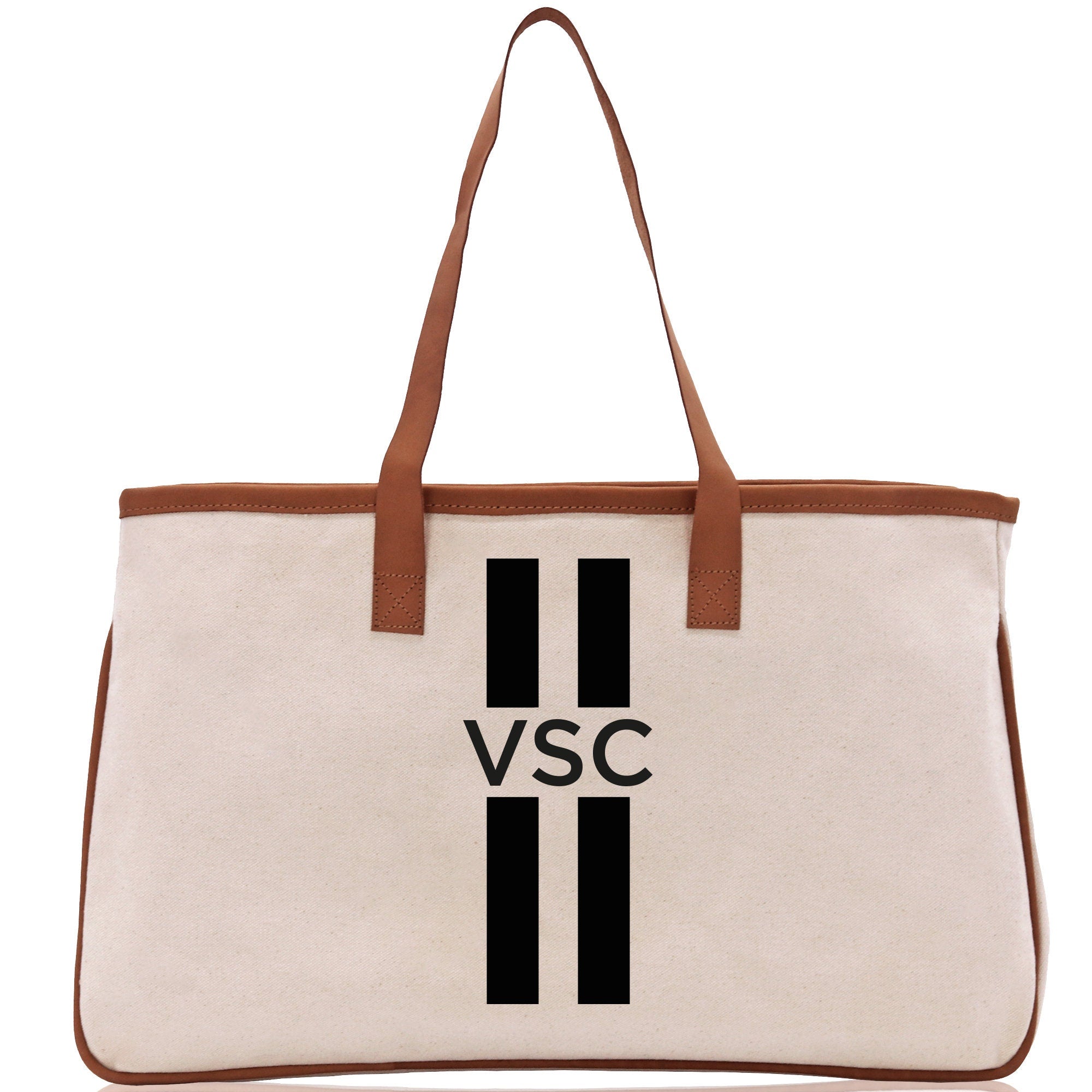 Personalized Monogrammed Canvas Tote Bag Striped Initials Custom Name Beach Bag Bridal Party Gifts Bride Gift Holiday Gift Bag