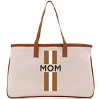 Personalized Monogrammed Canvas Tote Bag Striped Initials Custom Name Beach Bag Bridal Party Gifts Bride Gift Holiday Gift Bag