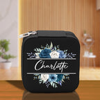 Floral Frame Custom Name Cotton Canvas Tote Bag Personalized Bridesmaid Gift Bag Wedding Birthday Gift Custom Name Tote Maid of Honor Gift