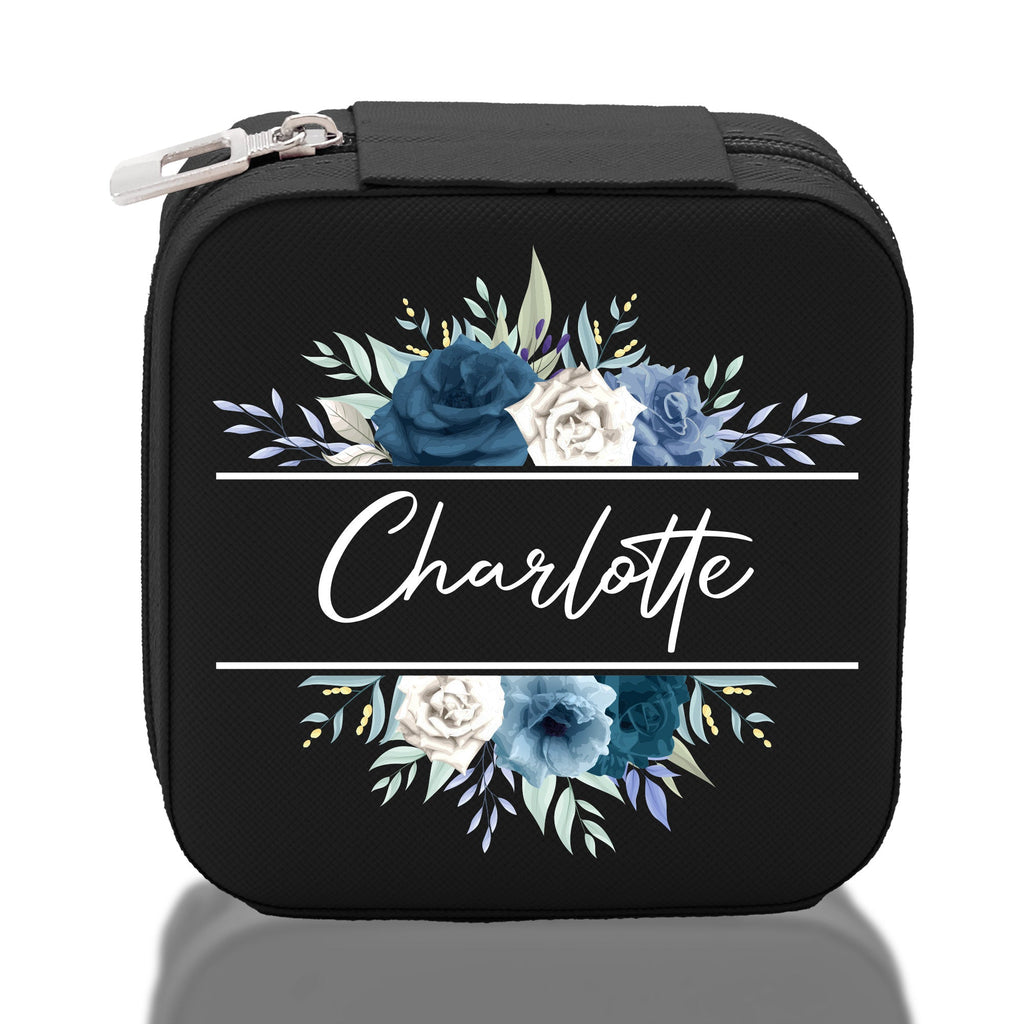 Floral Frame Custom Name Cotton Canvas Tote Bag Personalized Bridesmaid Gift Bag Wedding Birthday Gift Custom Name Tote Maid of Honor Gift