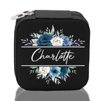 Floral Frame Custom Name Cotton Canvas Tote Bag Personalized Bridesmaid Gift Bag Wedding Birthday Gift Custom Name Tote Maid of Honor Gift