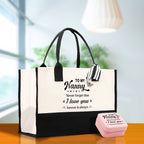 To My Nanny Never Forget That I Love You Forever & Always Cotton Canvas Tote Bag Birthday Gift From Grandkids to Grandma Jewelry Box Gift