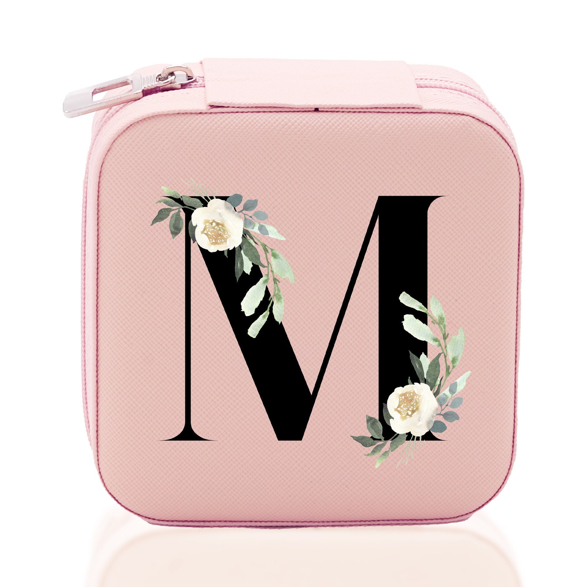 Floral Monogram Cotton Canvas Tote Bag Personalized Bridesmaid Gift Bag Wedding Birthday Gift Custom Name Tote Maid of Honor Wedding Gift