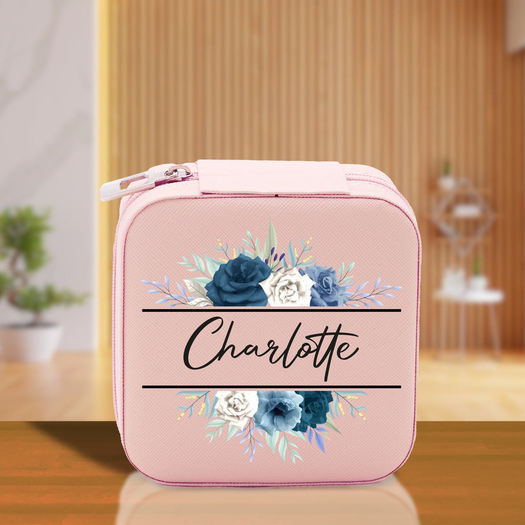 Floral Frame Custom Name Cotton Canvas Tote Bag Personalized Bridesmaid Gift Bag Wedding Birthday Gift Custom Name Tote Maid of Honor Gift
