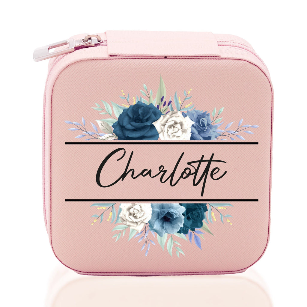 Floral Frame Custom Name Cotton Canvas Tote Bag Personalized Bridesmaid Gift Bag Wedding Birthday Gift Custom Name Tote Maid of Honor Gift