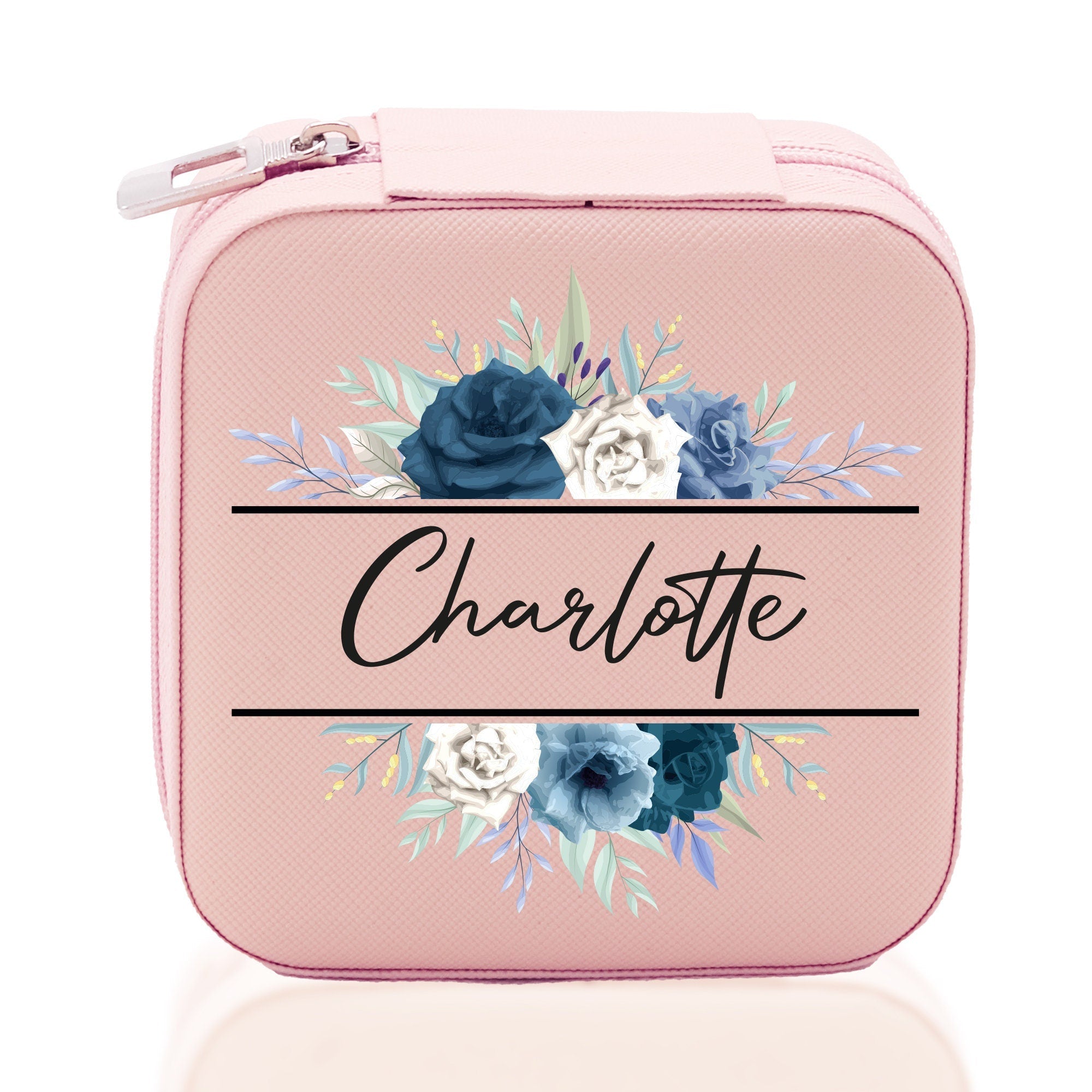 Floral Frame Custom Name Cotton Canvas Tote Bag Personalized Bridesmaid Gift Bag Wedding Birthday Gift Custom Name Tote Maid of Honor Gift