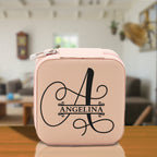 Split Initial and Name Custom Cotton Canvas Tote Bag Personalized Initial Tote Birthday Gift Wedding Gift Jewelry Box Frosted Can Glass Set