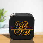 Split Initial and Name Custom Cotton Canvas Tote Bag Personalized Initial Tote Birthday Gift Wedding Gift Jewelry Box Frosted Can Glass Set