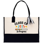 Class of 2035 In Progress Cotton Canvas Tote Bag Graduation Gift Bag Last Day of School Pre-Kindergarten Tote Bag First Day of School Bag