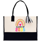 Class of 2035 Rainbow Cotton Canvas Tote Bag Graduation Gift Bag Last Day of School Pre-Kindergarten Tote Bag First Day of School Bag