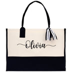 Wedding Custom Name Cotton Canvas Tote Bag Personalized Wedding Bag Bridal Shower Gift Honeymoon Gift Customized Wedding Gift Bridesmaid Gif