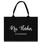Mrs. Last Name Est Year Tote Bag Personalized Date Wedding Tote Bridal Shower Gift Honeymoon Gift Customized Wedding Gift Bridesmaid Gift