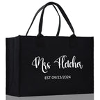 Mrs. Last Name Est Year Tote Bag Personalized Date Wedding Tote Bridal Shower Gift Honeymoon Gift Customized Wedding Gift Bridesmaid Gift