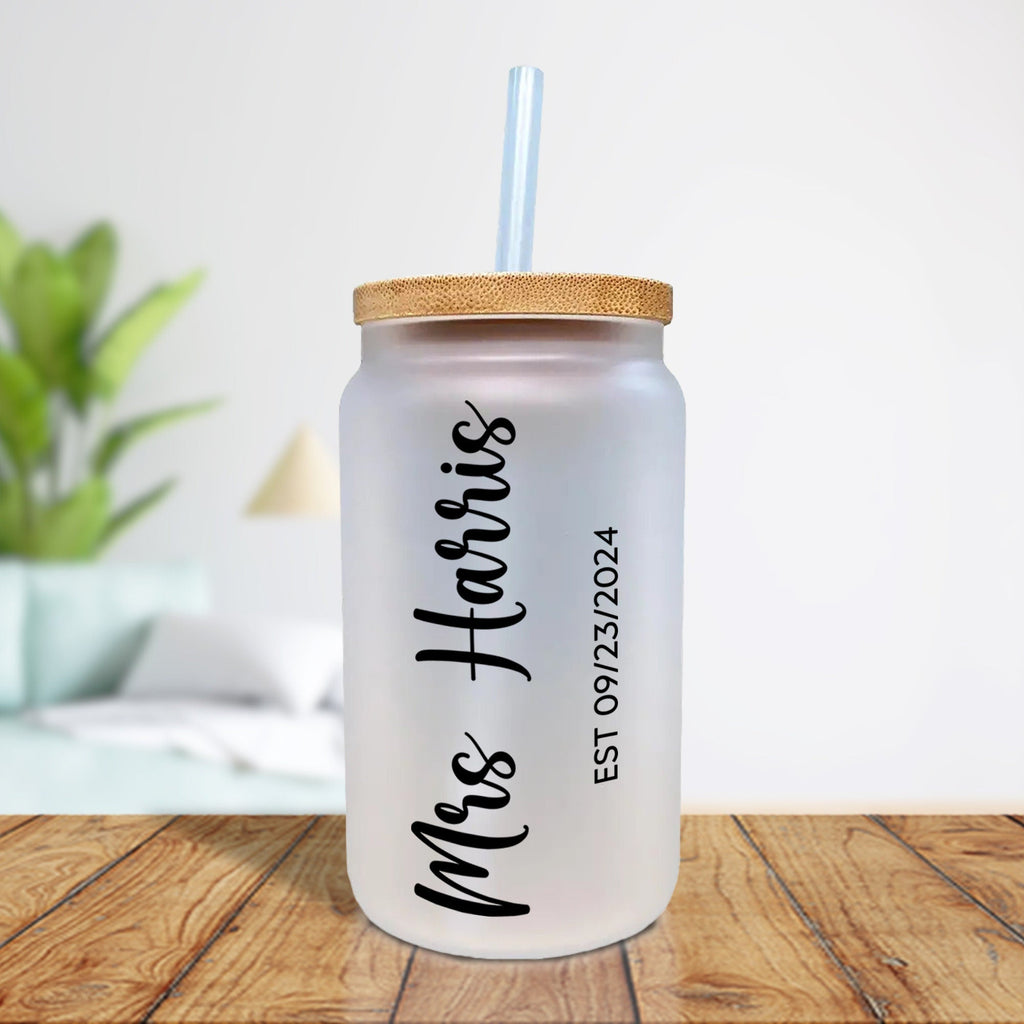 Mrs. Last Name Est Year Tote Bag Personalized Date Wedding Tote Bridal Shower Gift Honeymoon Gift Customized Wedding Gift Bridesmaid Gift