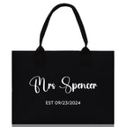 Mrs. Last Name Est Year Tote Bag Personalized Date Wedding Tote Bridal Shower Gift Honeymoon Gift Customized Wedding Gift Bridesmaid Gift