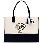 Floral Stethoscope Nurse Tote Custom Name Personalized Cotton Canvas Tote Bag Nurse Gift Future Nurse Gift Nursing Student Graduation Gift