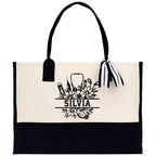 Nurse Stuff Floral Tote Custom Name Personalized Cotton Canvas Tote Bag Nurse Gift Future Nurse Gift Nursing Student Graduation Gift