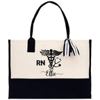 Nurse RN Tote Custom Name Personalized Cotton Canvas Tote Bag Nurse Gift Future Nurse Gift Nursing Student Graduation Gift