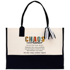 Chaos Coordinator Cotton Canvas Tote Bag Teacher Birthday Tote Bag Teacher Retirement Gift Administrative Professionals Day Gift