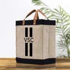 Personalized Monogrammed Canvas Tote Bag Striped Initials Custom Name Beach Bag Bridal Party Gifts Bride Gift Holiday Gift Bag