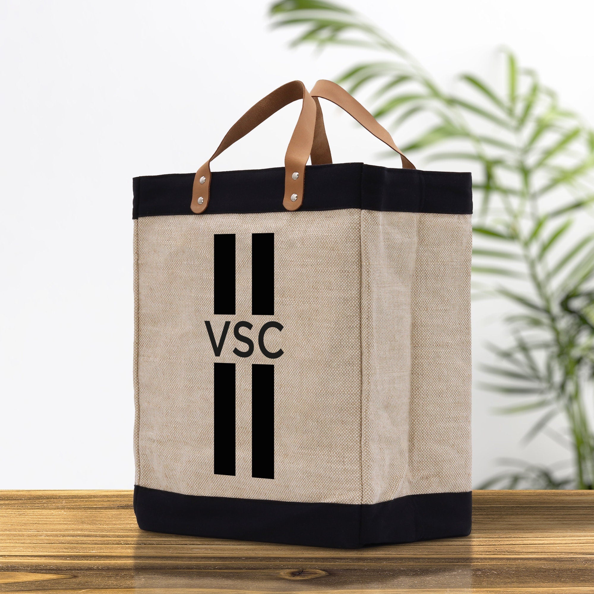 Personalized Monogrammed Canvas Tote Bag Striped Initials Custom Name Beach Bag Bridal Party Gifts Bride Gift Holiday Gift Bag