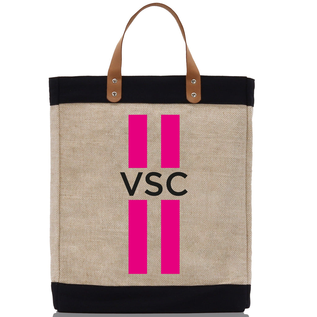 Personalized Monogrammed Canvas Tote Bag Striped Initials Custom Name Beach Bag Bridal Party Gifts Bride Gift Holiday Gift Bag