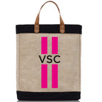 Personalized Monogrammed Canvas Tote Bag Striped Initials Custom Name Beach Bag Bridal Party Gifts Bride Gift Holiday Gift Bag
