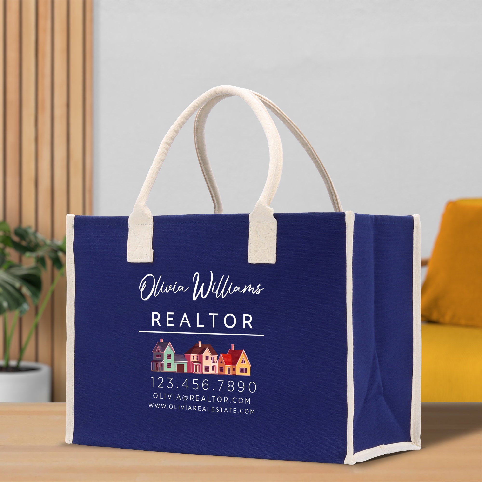 Realtor Tote Bag Personalized Business Tote Bag Custom Real Estate Agent Gift Bulk Business Logo Realtor Swag Real Estate Tote Bag