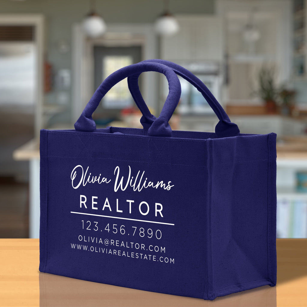 Realtor Tote Bag Personalized Business Tote Bag Custom Real Estate Agent Gift Bulk Business Logo Realtor Swag Real Estate Tote Bag
