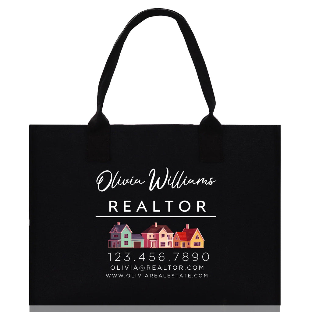 Realtor Tote Bag Personalized Business Tote Bag Custom Real Estate Agent Gift Bulk Business Logo Realtor Swag Real Estate Tote Bag
