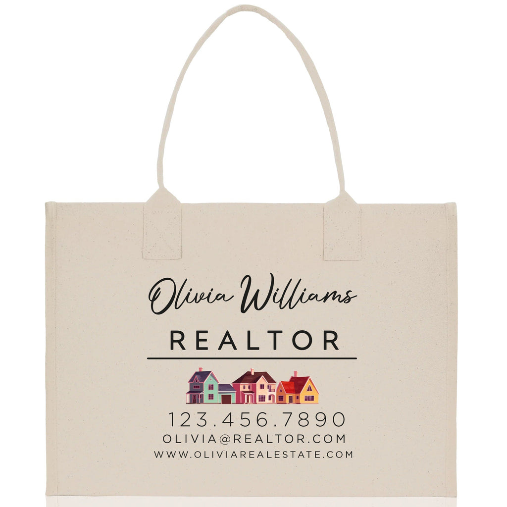 Realtor Tote Bag Personalized Business Tote Bag Custom Real Estate Agent Gift Bulk Business Logo Realtor Swag Real Estate Tote Bag