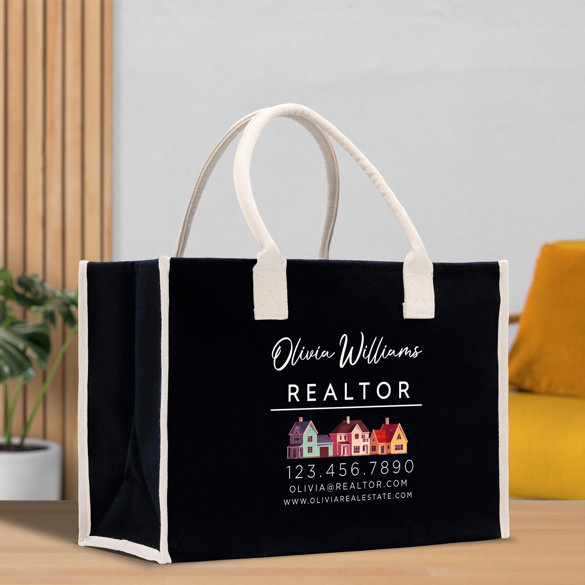 Realtor Tote Bag Personalized Business Tote Bag Custom Real Estate Agent Gift Bulk Business Logo Realtor Swag Real Estate Tote Bag
