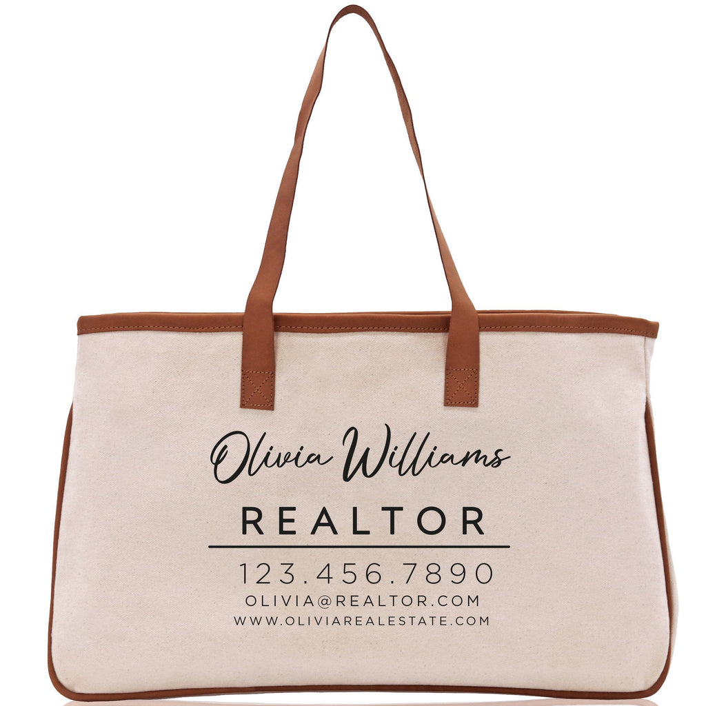 Realtor Tote Bag Personalized Business Tote Bag Custom Real Estate Agent Gift Bulk Business Logo Realtor Swag Real Estate Tote Bag