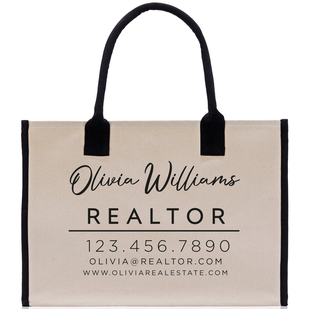 Realtor Tote Bag Personalized Business Tote Bag Custom Real Estate Agent Gift Bulk Business Logo Realtor Swag Real Estate Tote Bag